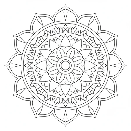 Mandala Cercles et Pétales #56