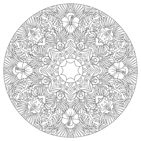 Mandala Hibiscus Tropical #40