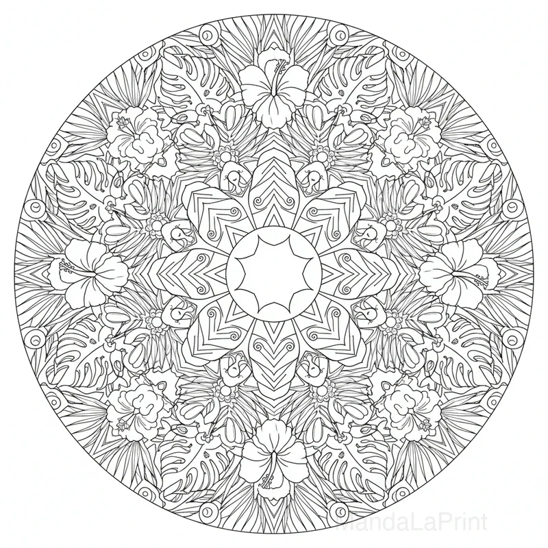 Mandala Hibiscus Tropical #40