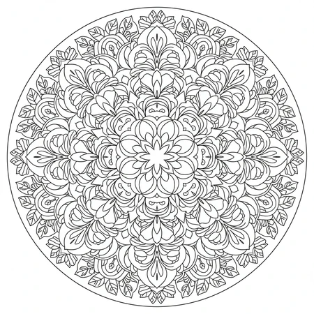 Coloriage Mandala Floral #21