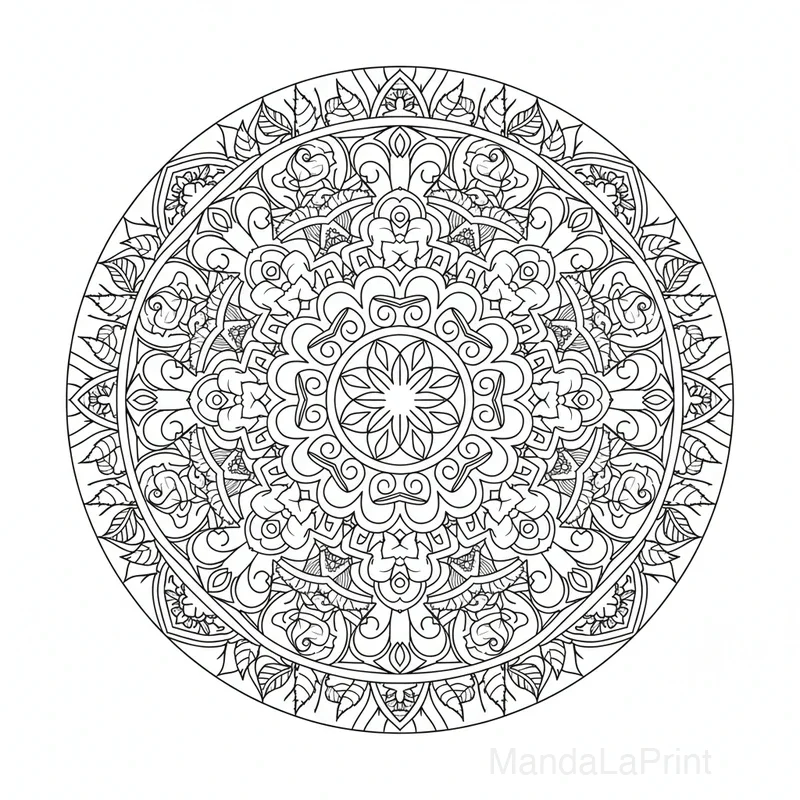 Floral Mandala Colorir #7