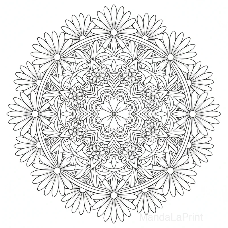 Floral Mandala Coloriage #20