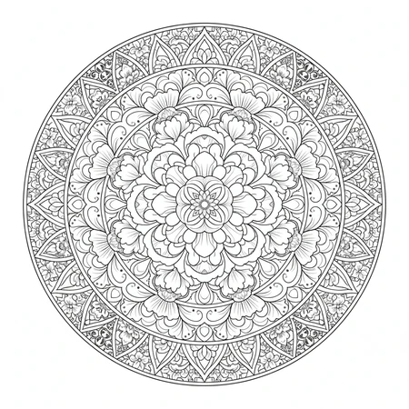 Coloriage Mandala Floral #8