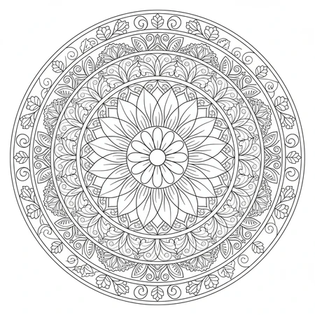 Mandala Bouquet de Fleurs #9