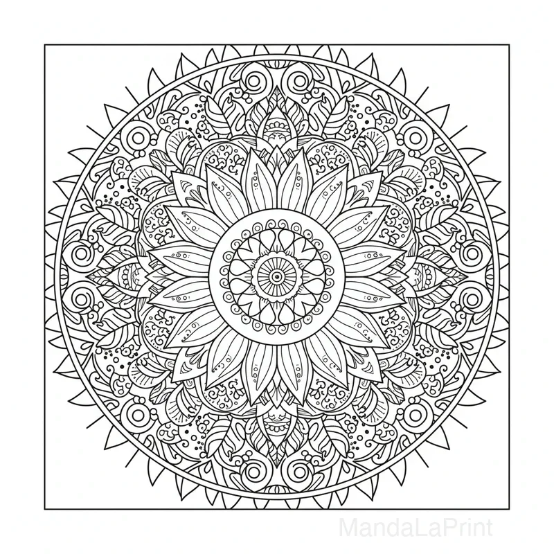 Coloriage Mandala Floral #16