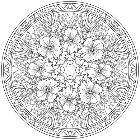 Coloriage Mandala Floral #18