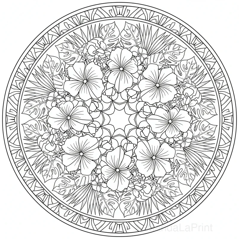 Coloriage Mandala Floral #18
