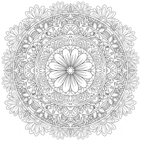 Coloriage Mandala Floral #22