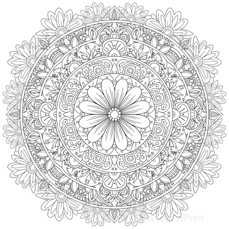 Coloriage Mandala Floral #22