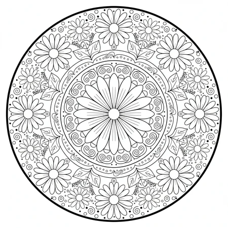 Mandala Marguerites #35