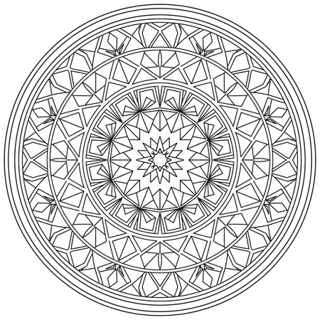 Mandala Triangles et Carrés #16