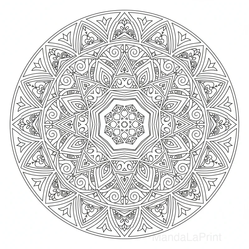 Mandala Hexagonal Complexe #22