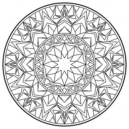 Coloriage Mandala Hexagonal #13