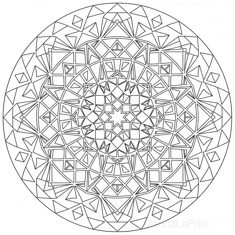 Hexagonal Mandala Coloriage #12