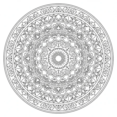 Mandala Triangles et Carrés #29