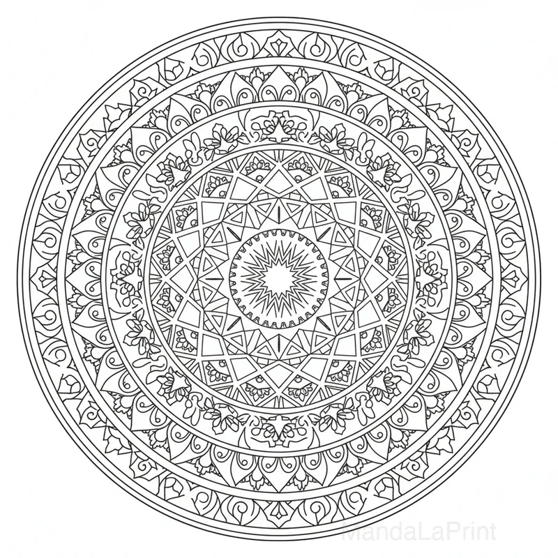 Mandala Triangles et Carrés #29