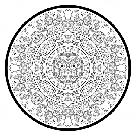 Mandala Hibou #14