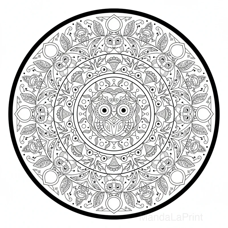 Hibou Mandala #14