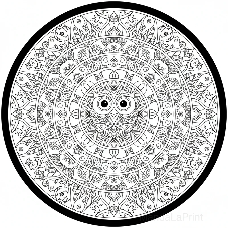Mandala Hibou #11