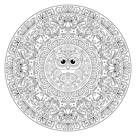Mandala Hibou #17