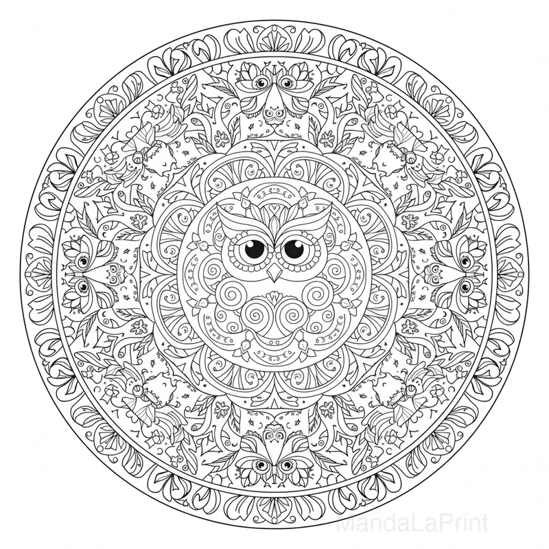 Owl Mandala #17