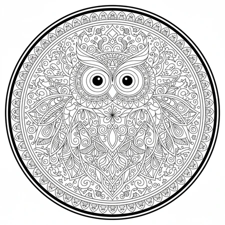 Mandala Hibou #13