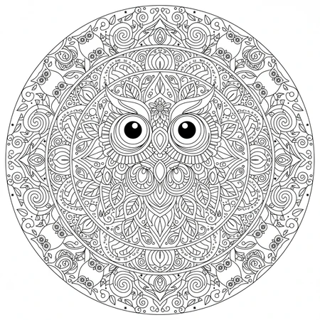 Mandala Hibou #7