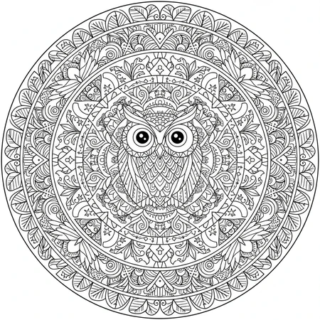 Mandala Hibou #5