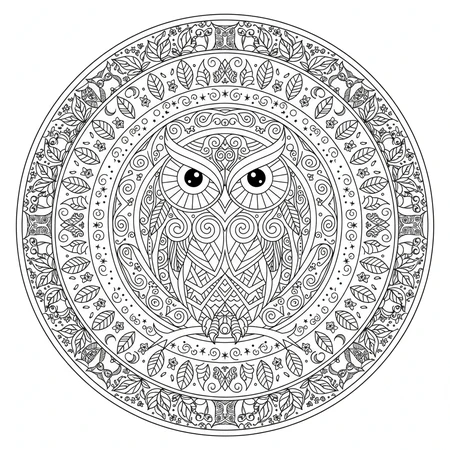 Mandala Hibou #6