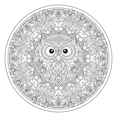 Mandala Hibou #12