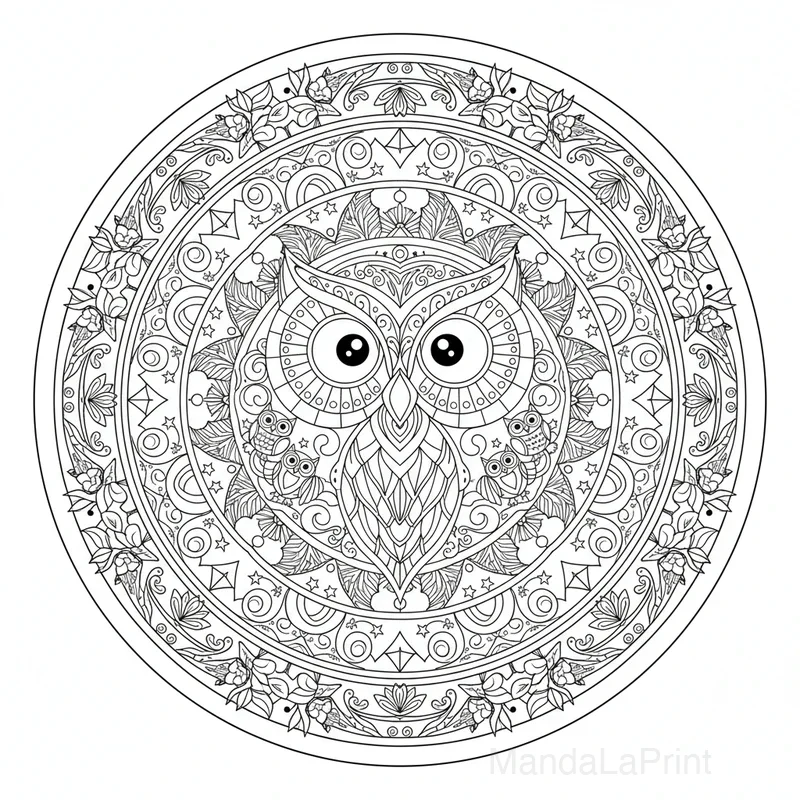 Hibou Mandala #12