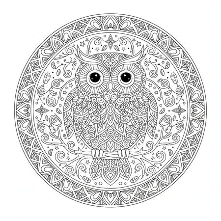 Mandala Hibou #15