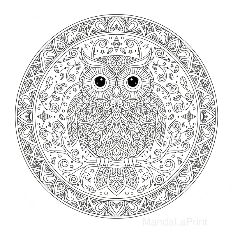Owl Mandala #15