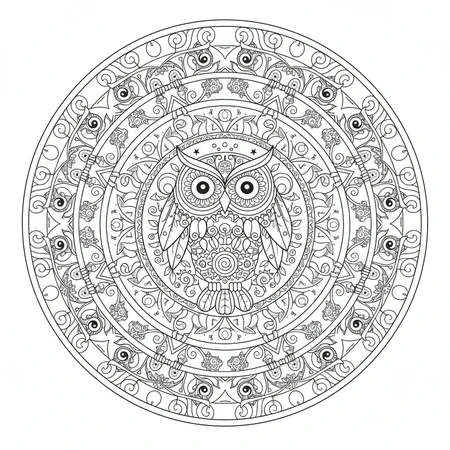 Mandala Hibou #3