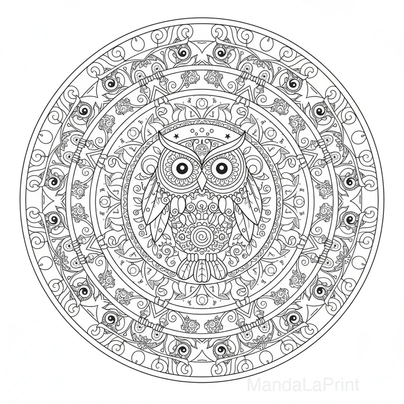 Mandala Hibou #3