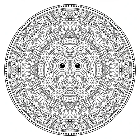 Mandala Hibou #20