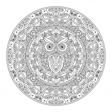 Mandala Hibou #19