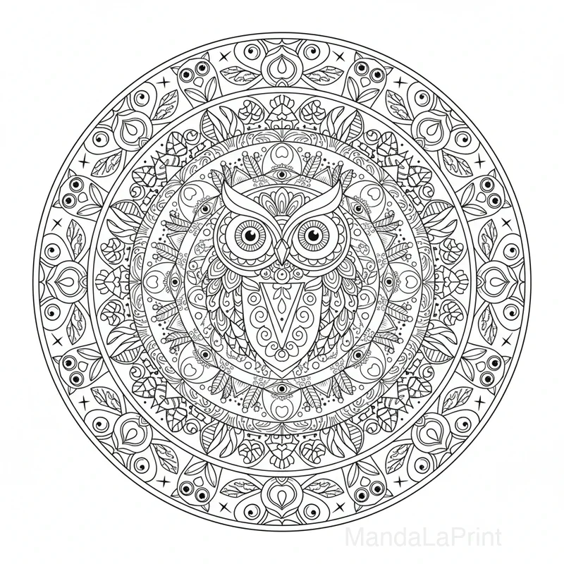 Hibou Mandala #19