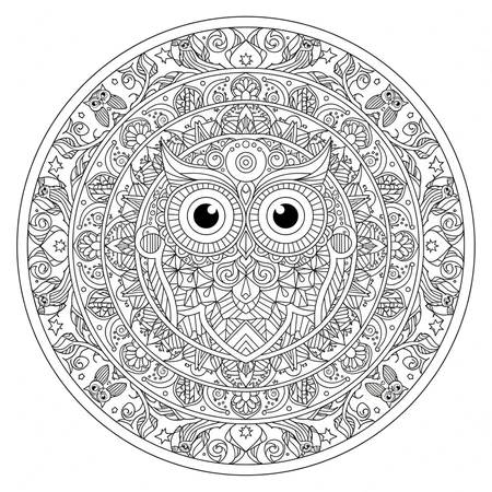 Mandala Hibou #10