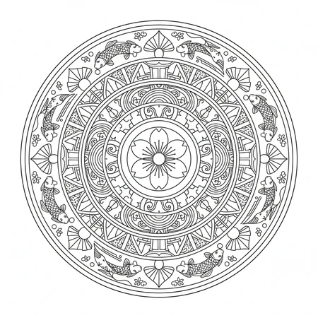 Mandala Japonais #12