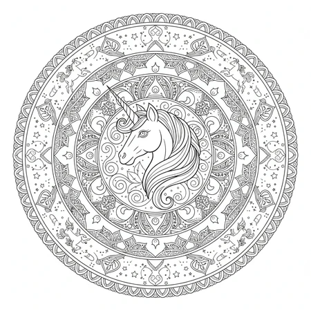 Mandala Licorne #8