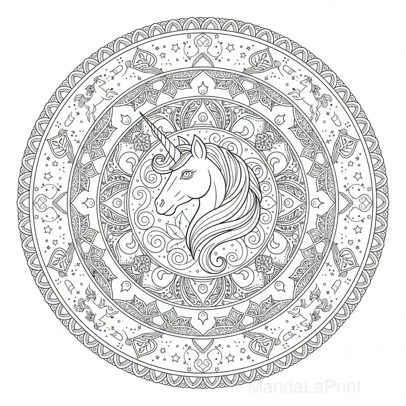 Licorne Mandala #8