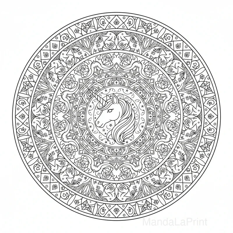 Unicorno Mandala #18