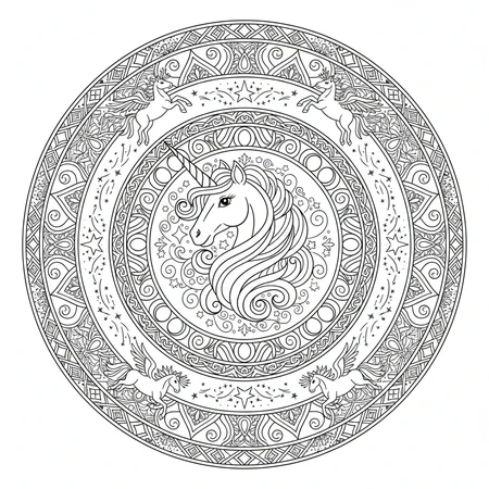 Mandala Licorne #7
