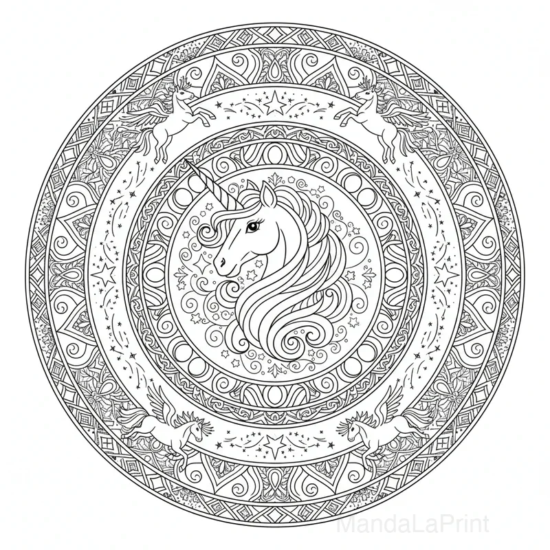 Einhorn Mandala #7