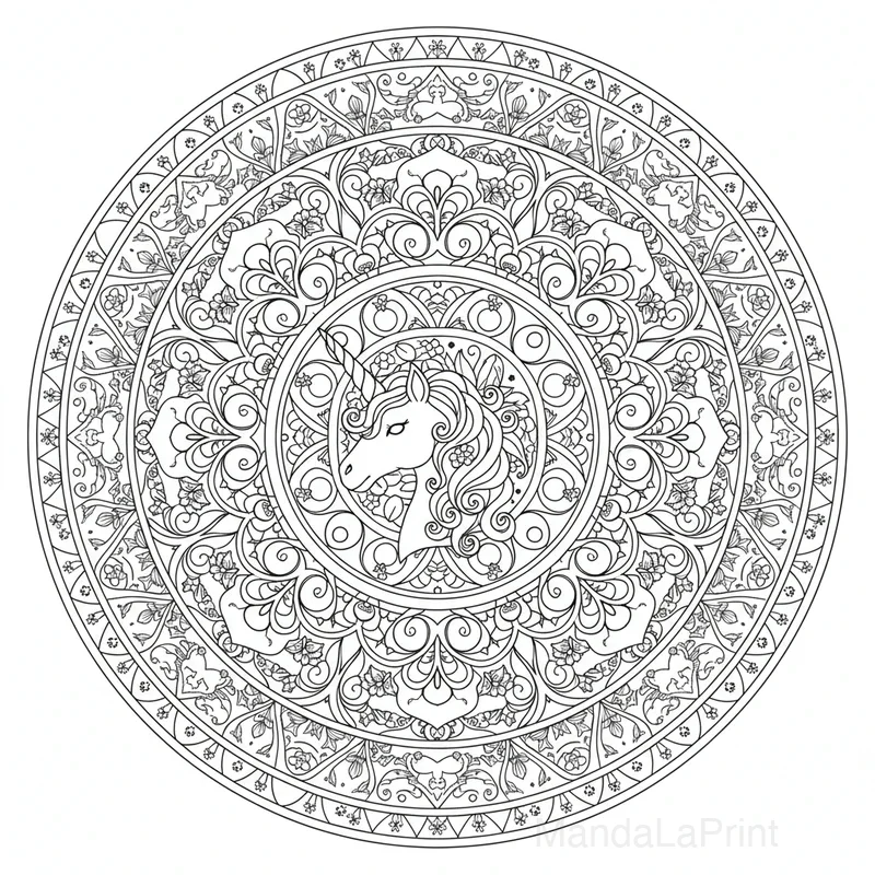 Licorne Mandala #9