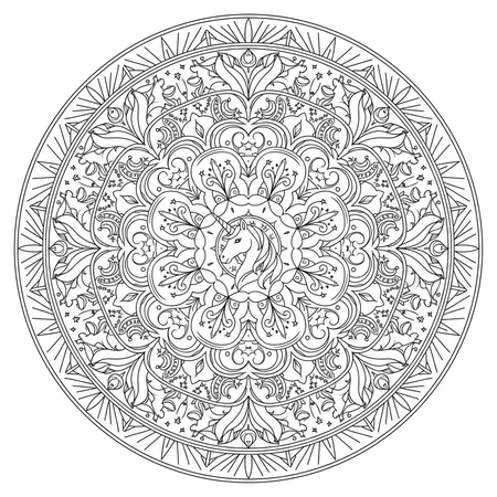 Mandala Licorne #12