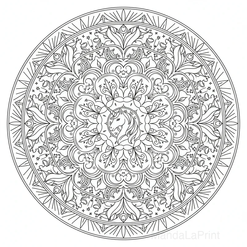 Licorne Mandala #12