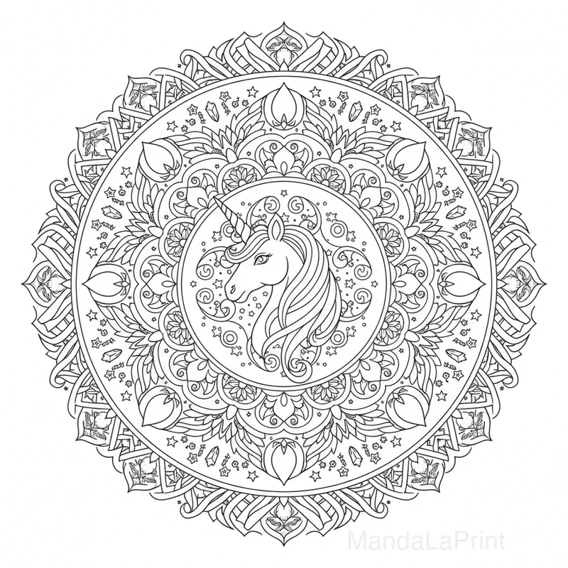 Unicorno Mandala #16