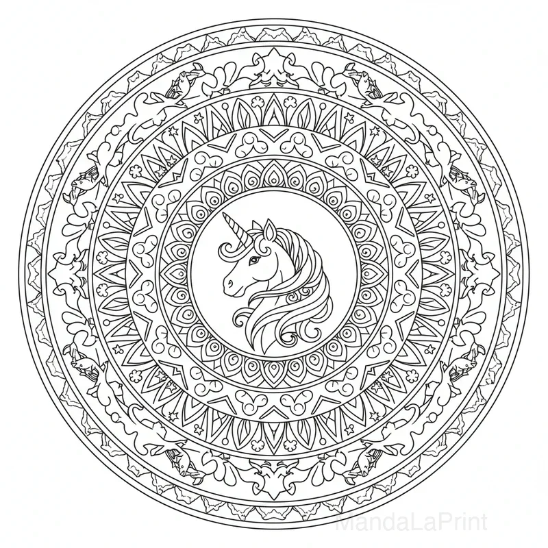 Unicorno Mandala #10